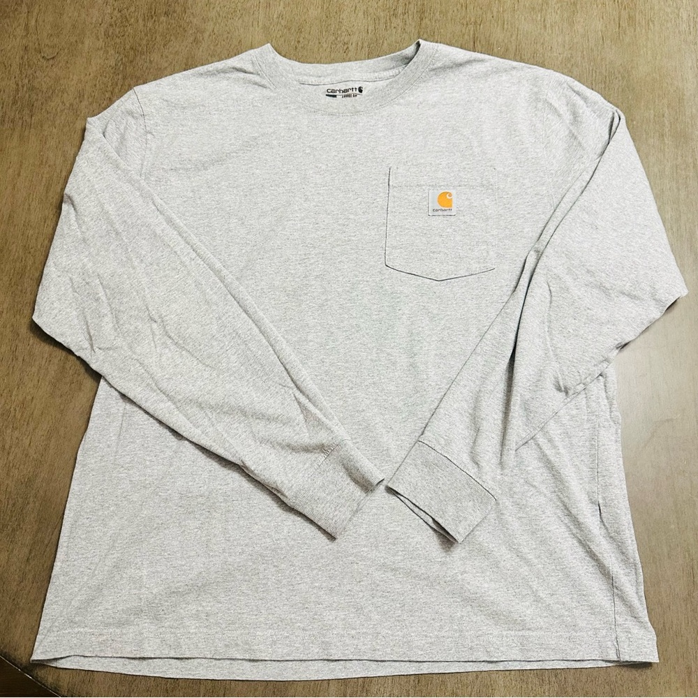 Carhartt Men's Light Gray Long Sleeve Tee